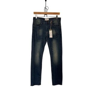 Smith & Mills Mens Cotton Jeans Size 30 Blue Slim Fit Dark Wash Denim
